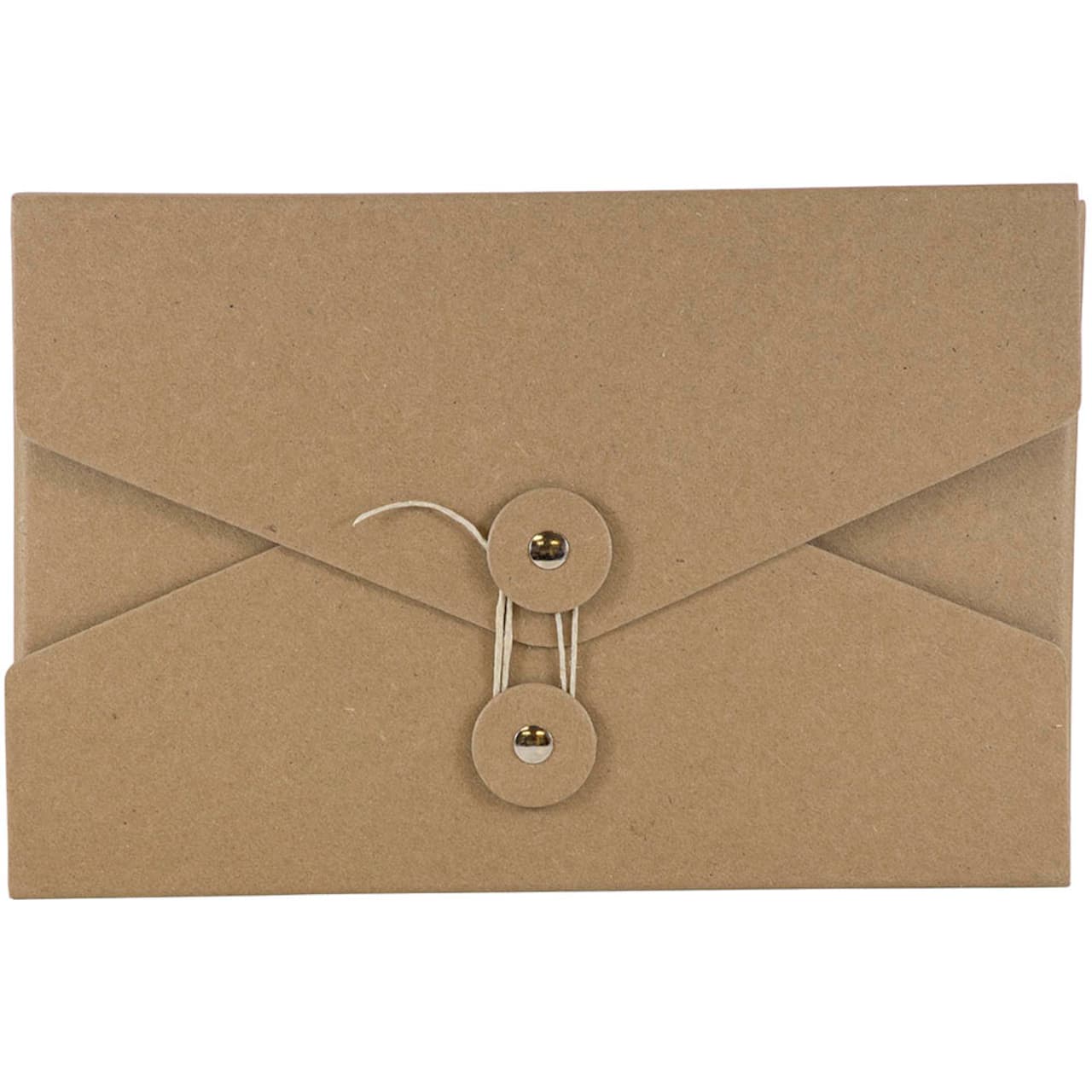 JAM Paper Natural Kraft Portfolio with Button and String Tie Closure 5.5" x 8.5"